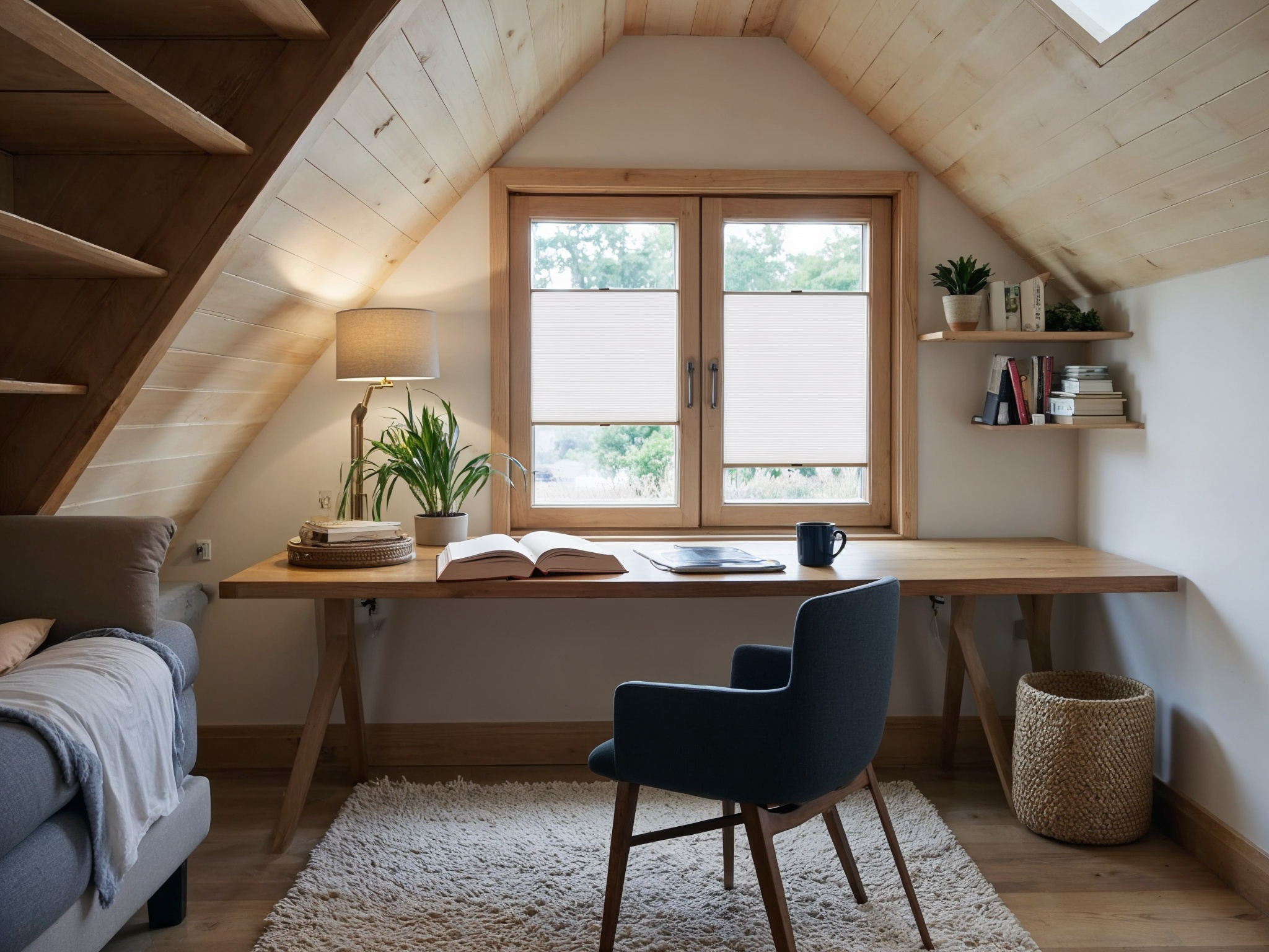 Office with blinds for tilt and turn windows